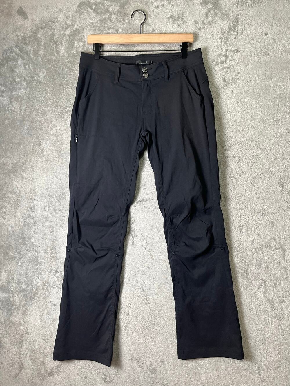 prAna Halle Pant Charcoal Gray Stretch Zion Bootcut Hiking Pants Women's Size 8